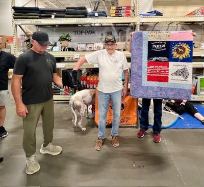 picture of quilt with winner
