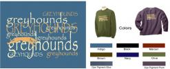 GW: Greyhounds, Multi-Text Sweatshirt - Click For Enlargement