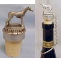 Greyhound bottle cork top with ring and chain - Pewter - Click For Enlargement