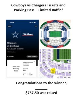 Cowboys Ticket Raffle raising $737.50